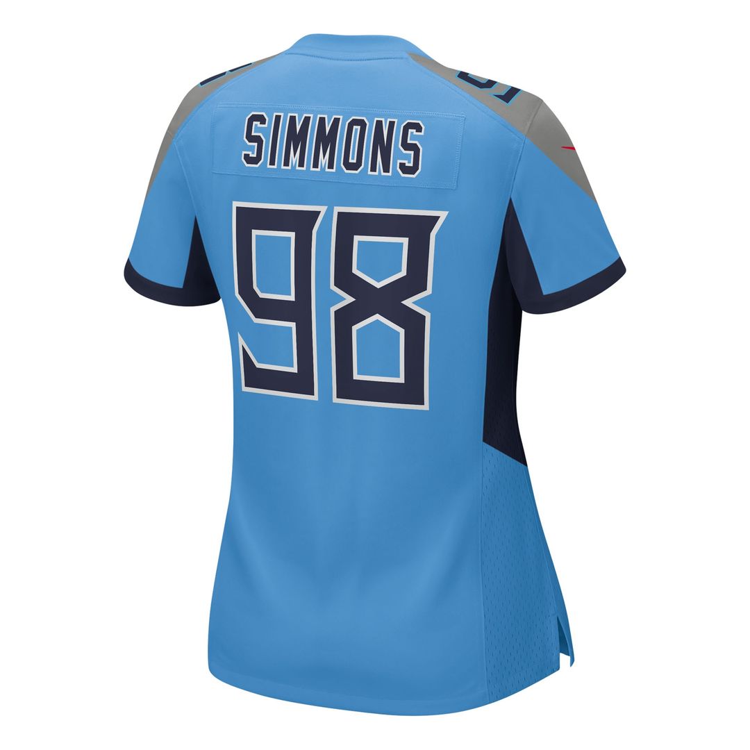Jeffery Simmons Tennessee Titans Nike Women's Team Game Jersey - Light Blue