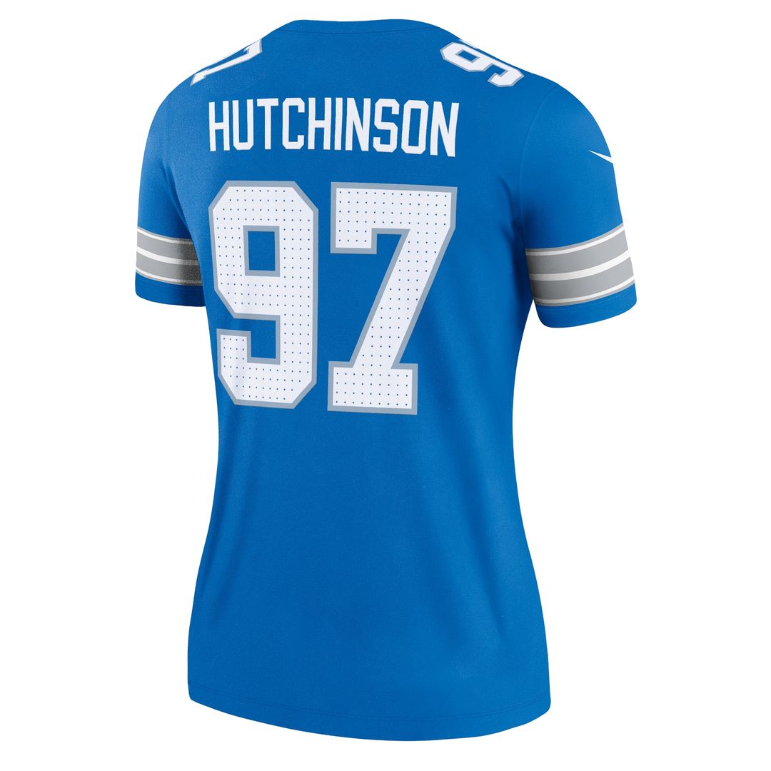 Aidan Hutchinson Detroit Lions Nike Women's Legend Player Performance Top - Blue