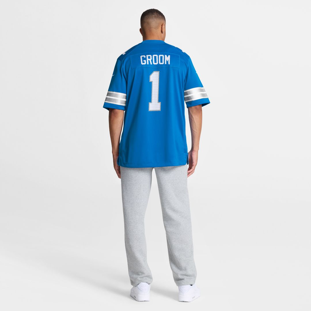 Number 1 Groom Detroit Lions Nike Game Jersey - Blue