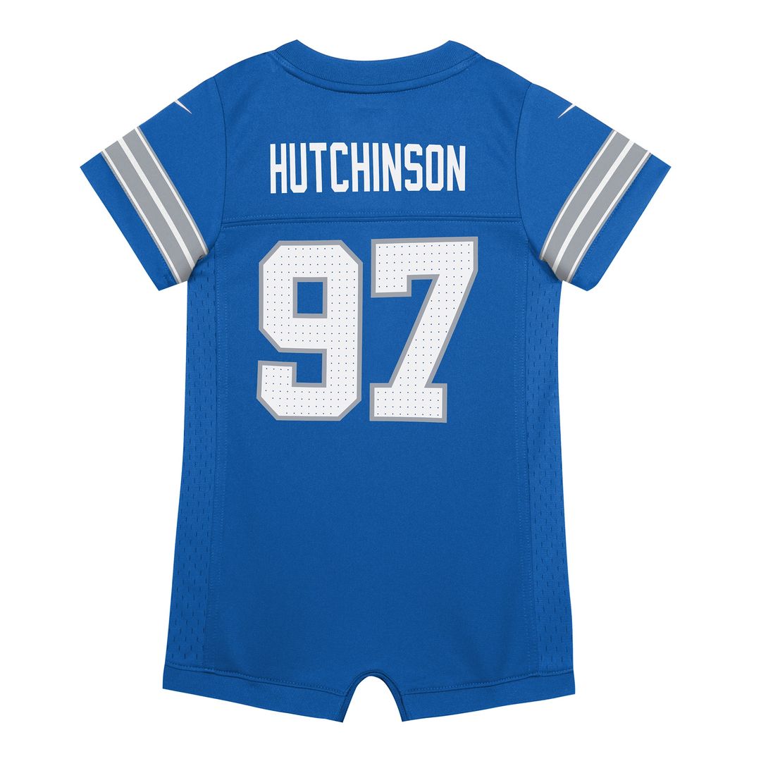 Aidan Hutchinson Detroit Lions Nike Newborn & Infant Game Romper Jersey - Blue