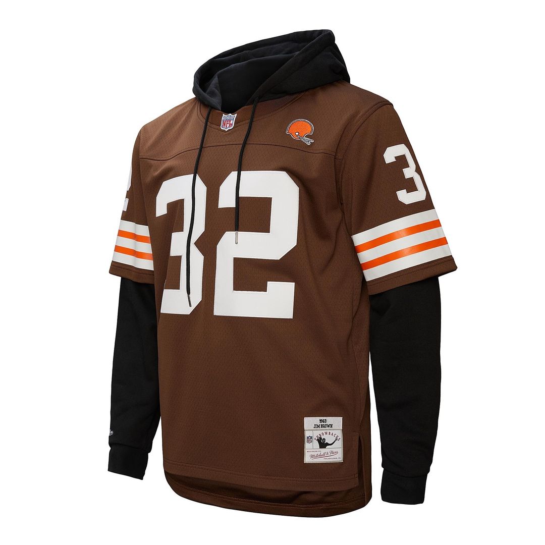 Jim Brown Cleveland Browns Mitchell & Ness Player Name & Number Hoodie Legacy Jersey - Brown
