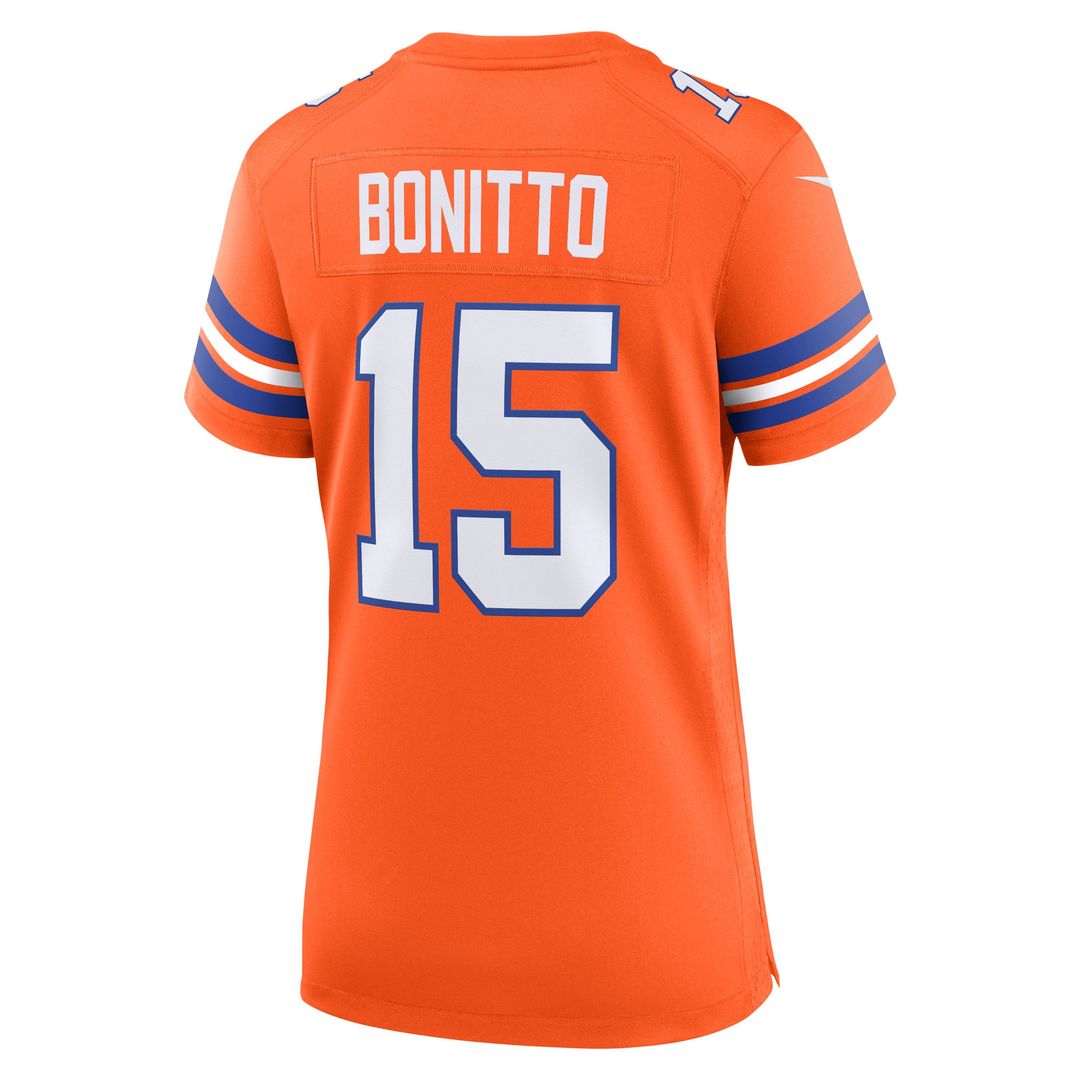Nik Bonitto Denver Broncos Nike Women's Alternate 2 Mile High Collection 1977 Throwback Game Jersey - Orange