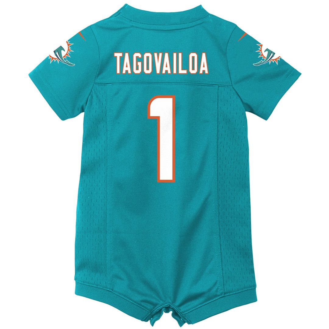 Tua Tagovailoa Miami Dolphins Nike Newborn & Infant Game Romper Jersey - Aqua