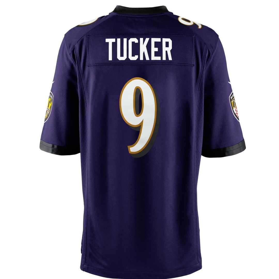 Justin Tucker Baltimore Ravens Nike Youth Game Jersey - Purple