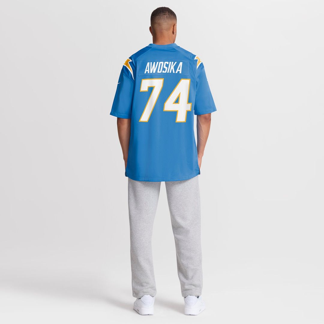 Kayode Awosika Los Angeles Chargers Nike Team Game Jersey - Powder Blue