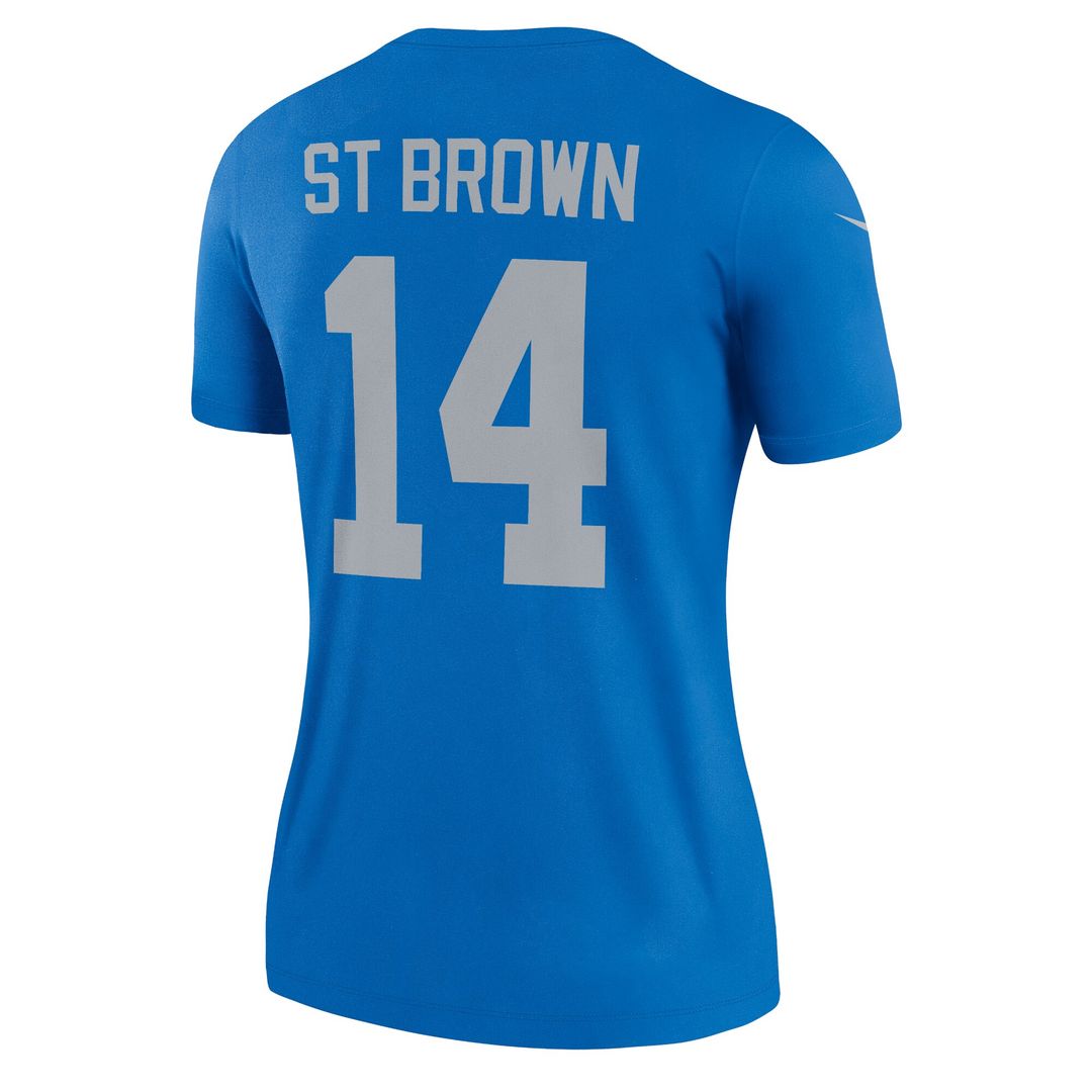 Amon-Ra St. Brown Detroit Lions Nike Women's Alternate Legend Player Performance Top - Blue