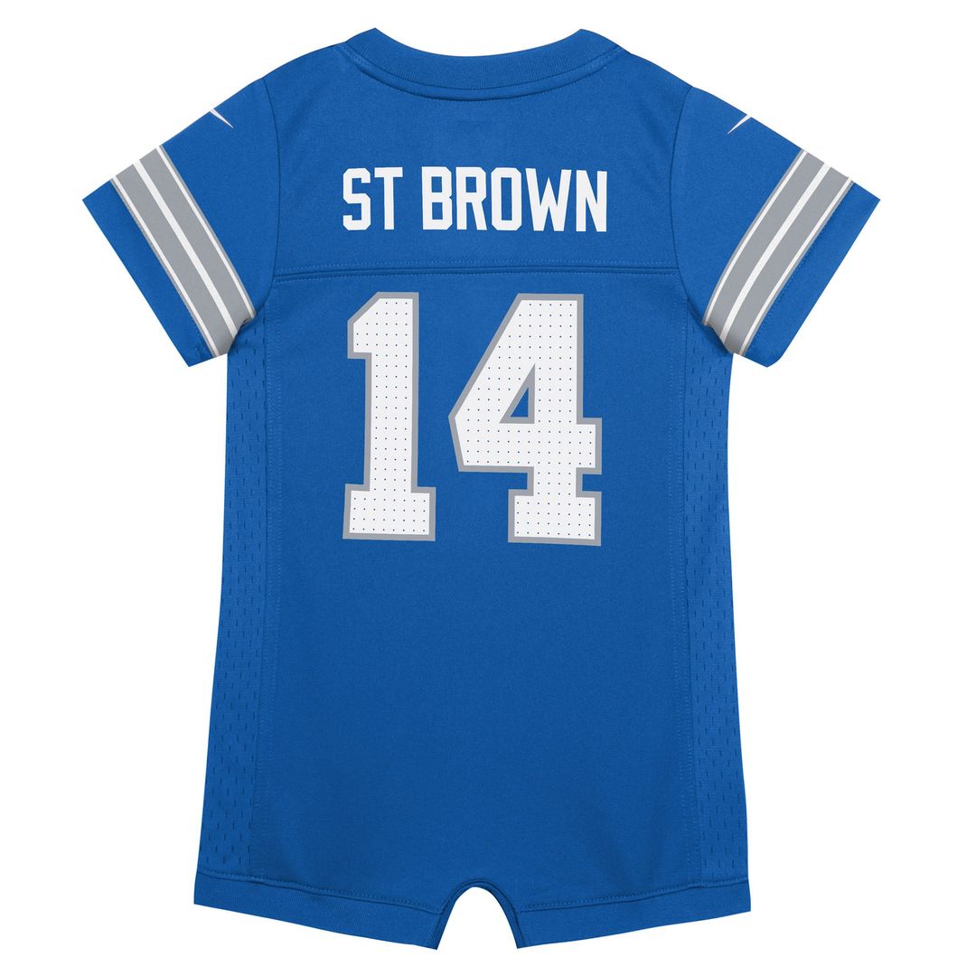 Amon-Ra St. Brown Detroit Lions Nike Newborn & Infant Game Romper Jersey - Blue