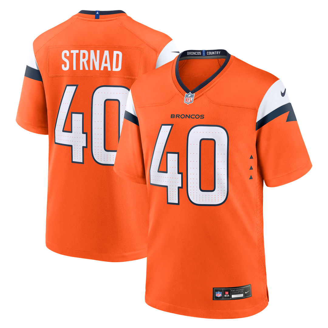 Justin Strnad Denver Broncos Nike Team Game Jersey -  Orange