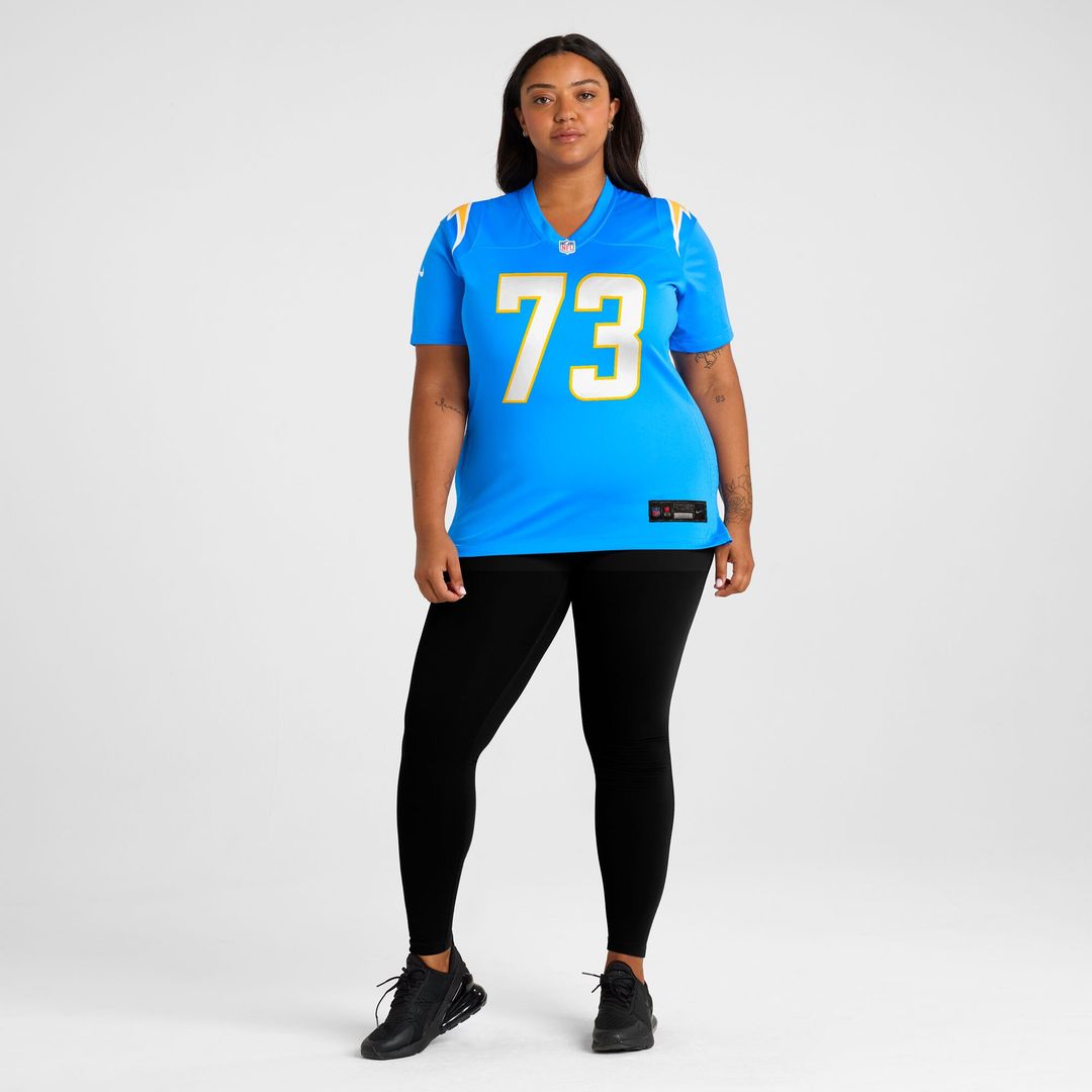 Mekhi Becton Los Angeles Chargers Nike Women's Team Game Jersey -  Powder Blue