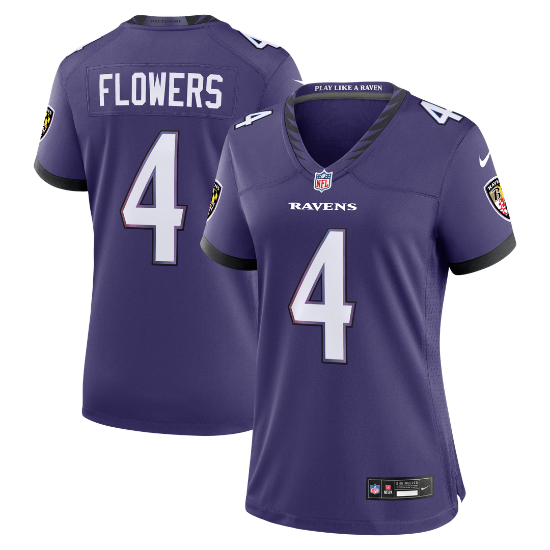 Zay Flowers Baltimore Ravens Nike Women's Alternate Game Jersey - Black