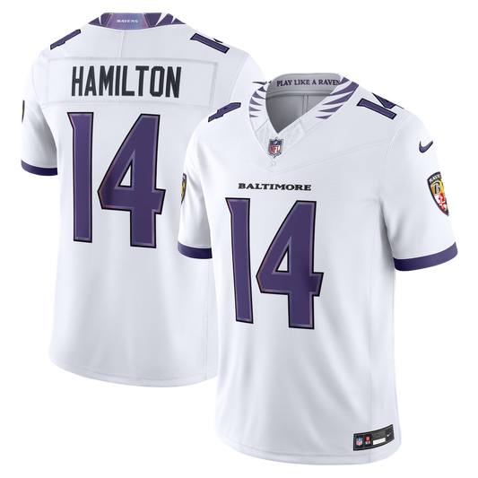 Kyle Hamilton Baltimore Ravens Nike Vapor F.U.S.E. Stitched Limited Jersey - White