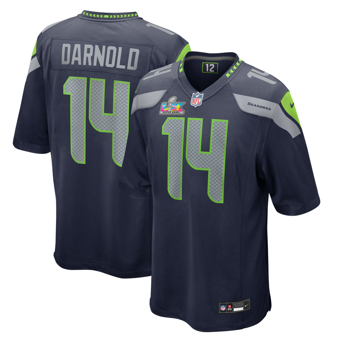 Sam Darnold Seattle Seahawks Nike Super Bowl LX Patch Game Jersey - College Navy