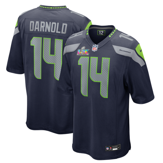 Sam Darnold Seattle Seahawks Nike Super Bowl LX Patch Game Jersey - College Navy