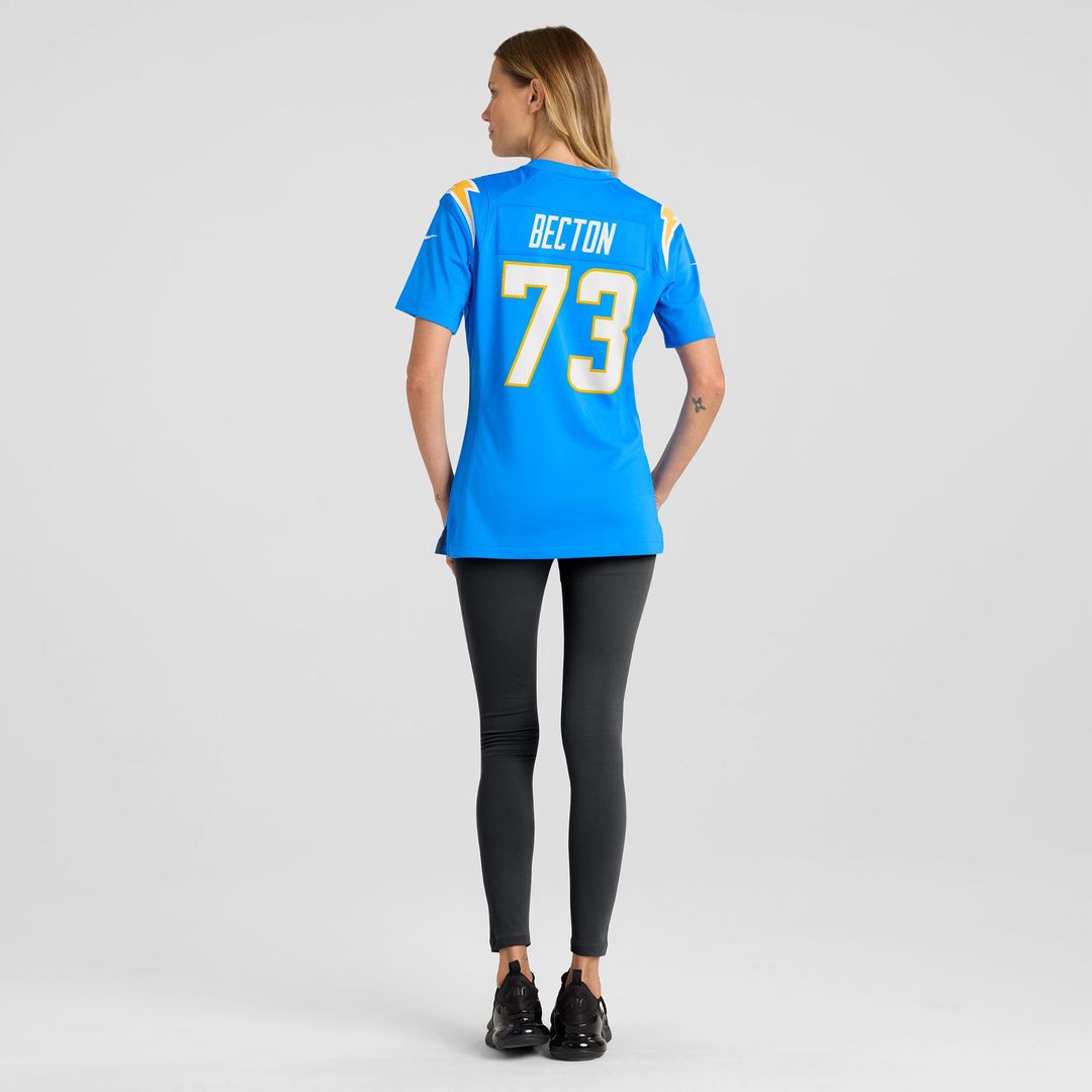 Mekhi Becton Los Angeles Chargers Nike Women's Team Game Jersey -  Powder Blue