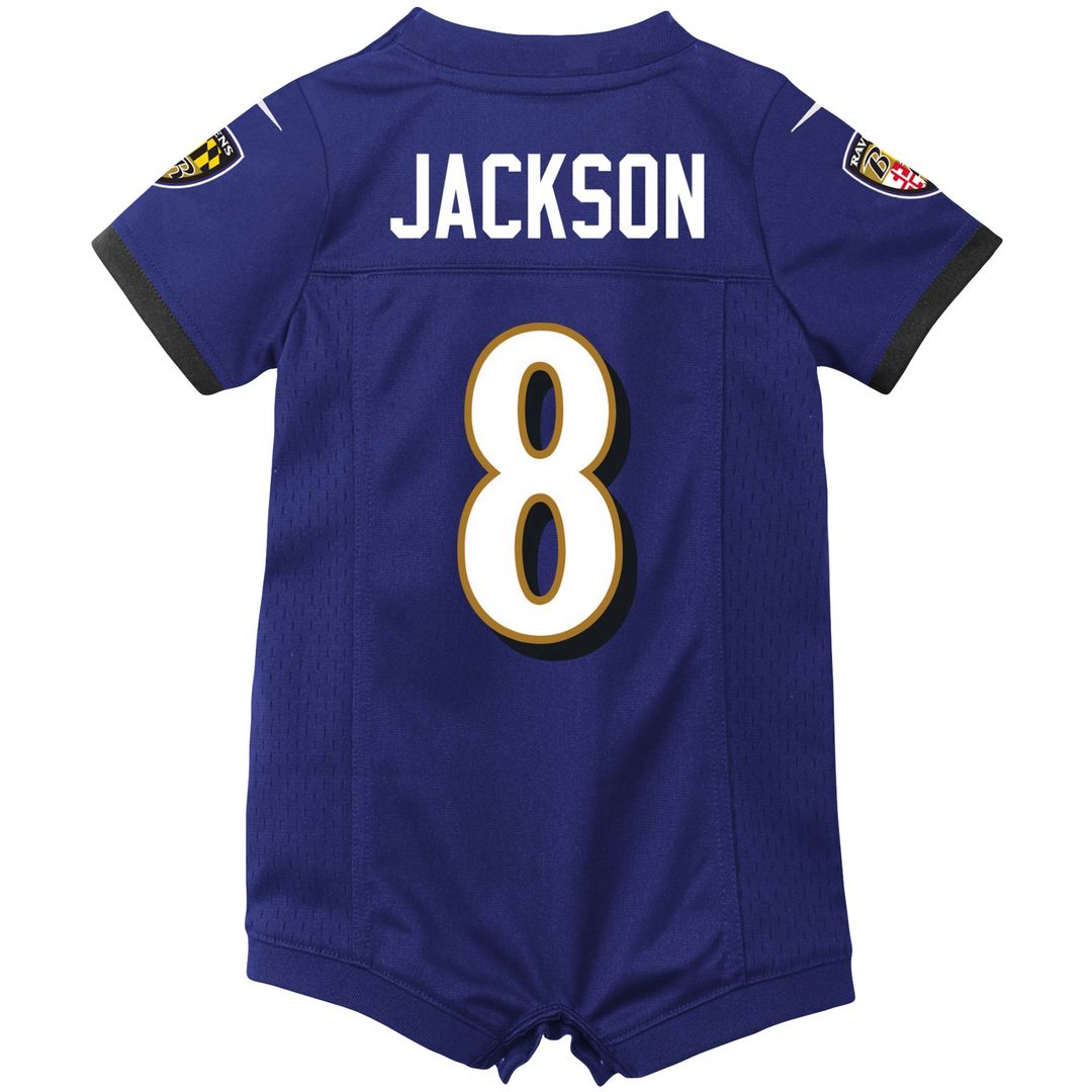 Lamar Jackson Baltimore Ravens Nike Newborn & Infant Romper Jersey - Purple
