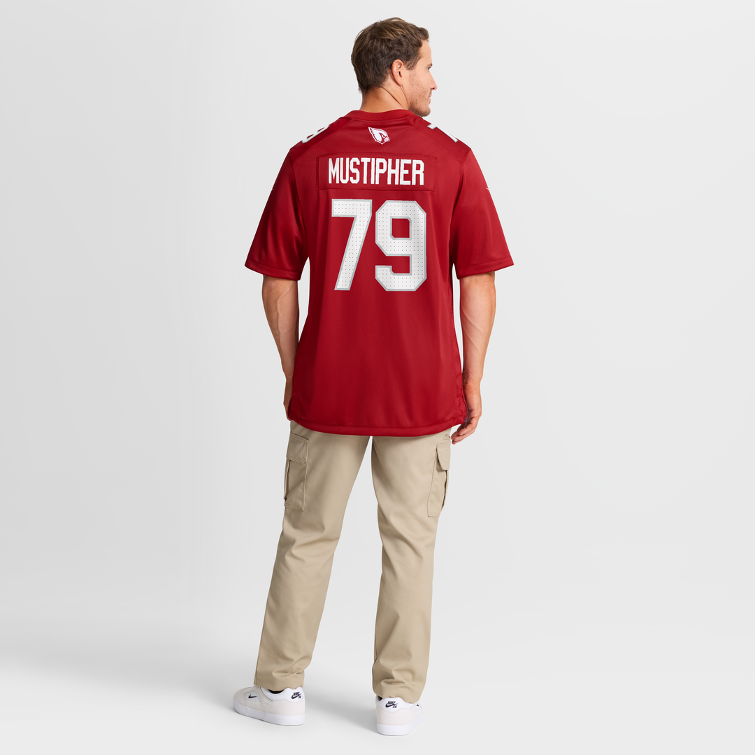 PJ Mustipher Arizona Cardinals Nike Team Game Jersey -  Cardinal