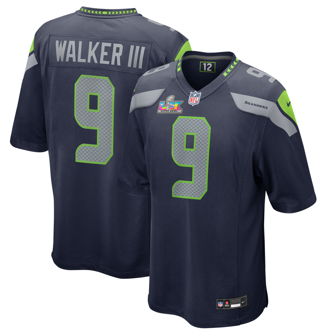 Kenneth Walker III Seattle Seahawks Nike Super Bowl LX Patch Game Jersey - College Navy