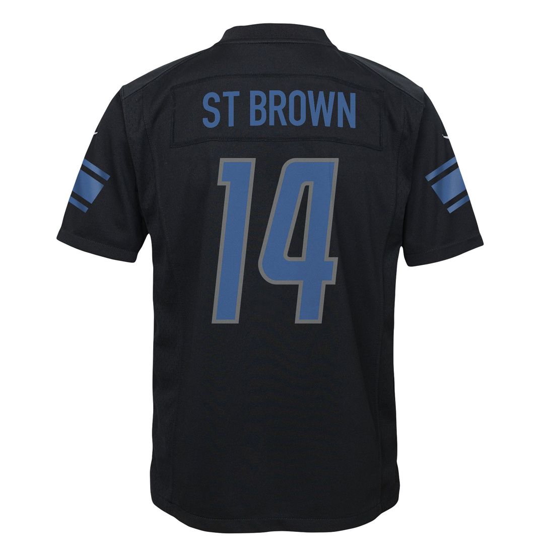 Amon-Ra St. Brown Detroit Lions Nike Youth Game Jersey - Black
