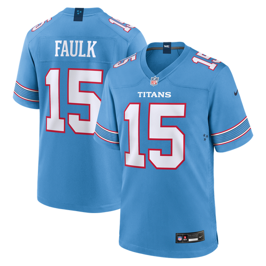 Keldric Faulk Tennessee Titans Nike 2026 NFL Draft First Round Pick No.31 Game Jersey - Light Blue