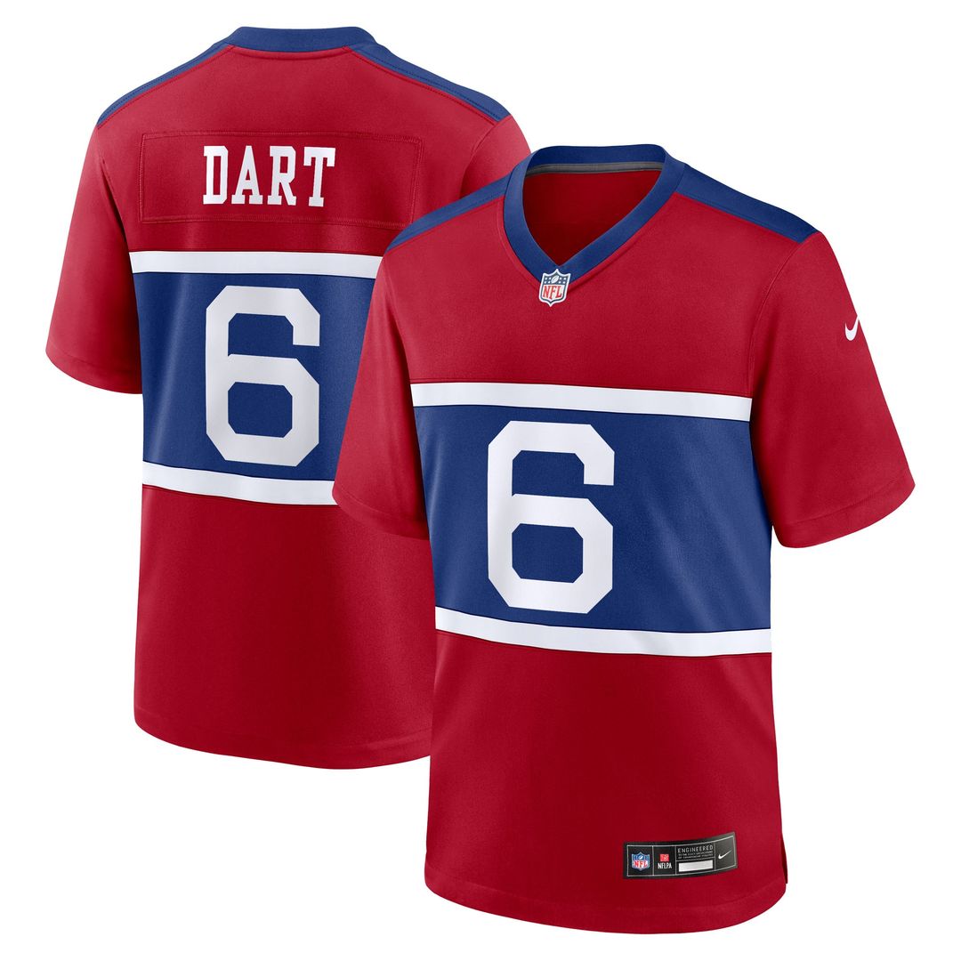 Jaxson Dart New York Giants Nike Team Game Jersey - Royal