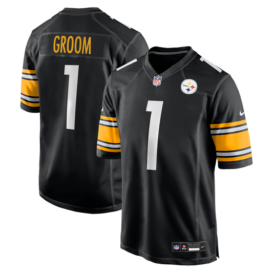 Number 1 Groom Pittsburgh Steelers Nike Game Jersey - Black