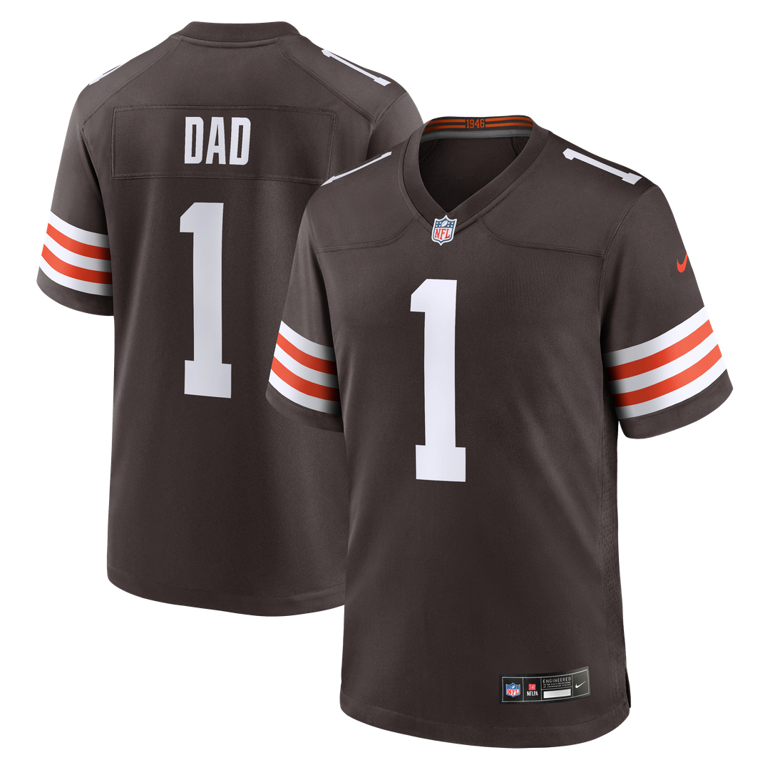 Number 1 Dad Cleveland Browns Nike Game Jersey - Brown