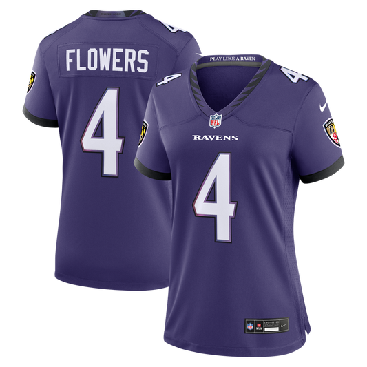 Zay Flowers Baltimore Ravens Nike Women's Team Game Jersey - Purple