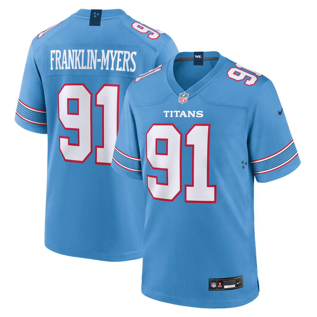 John Franklin-Myers Tennessee Titans Nike Team Game Jersey - Light Blue