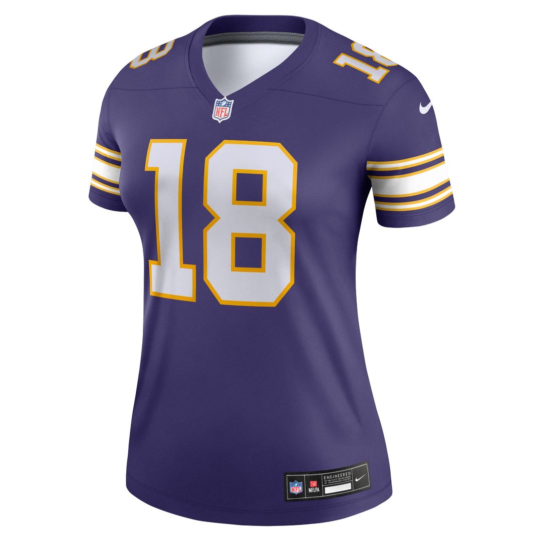 Justin Jefferson Minnesota Vikings Nike Women's Alternate Legend Player Performance Top -  Purple