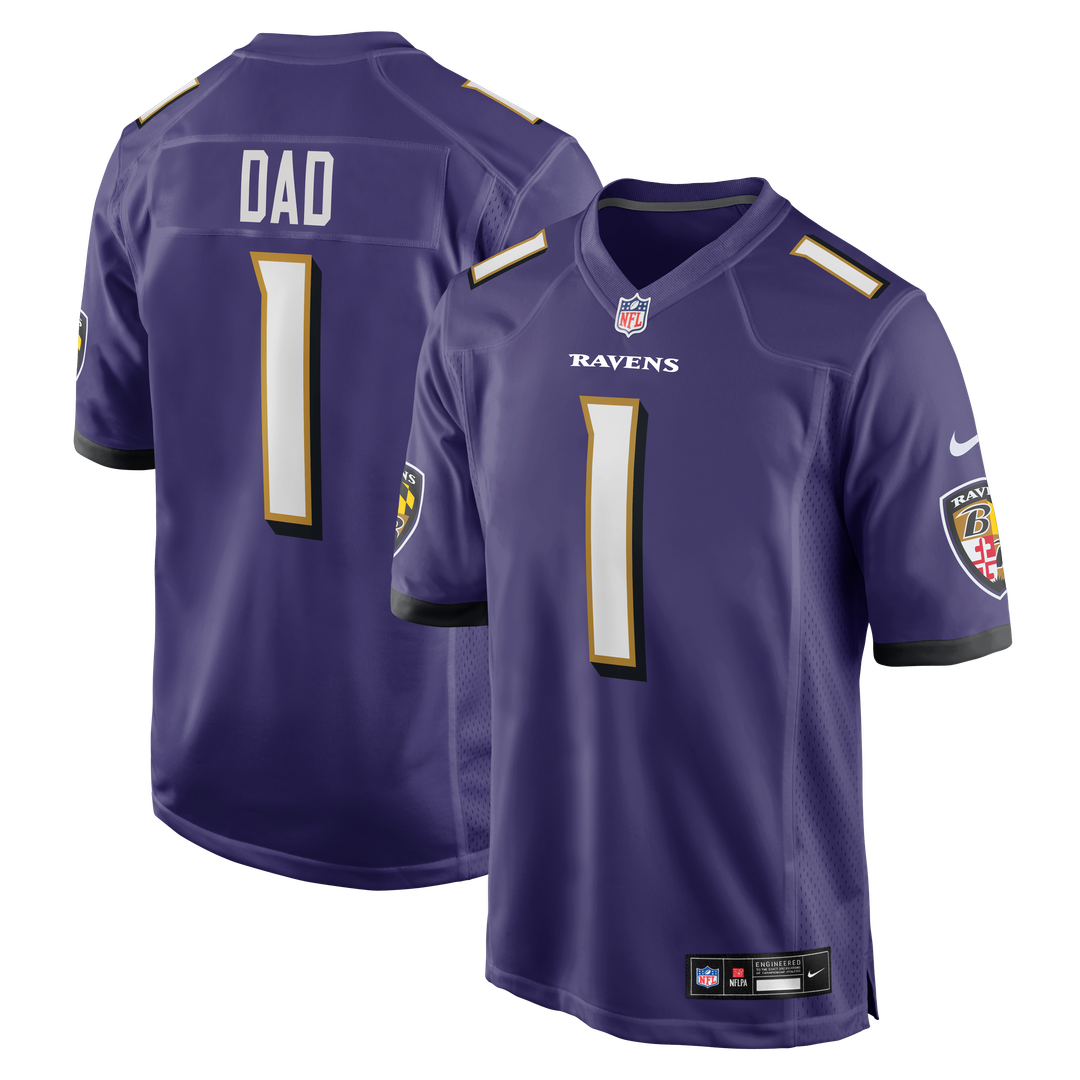 Number 1 Dad Baltimore Ravens Nike Game Jersey - Purple