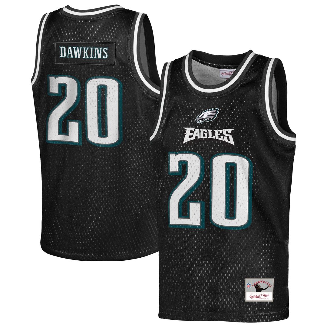 Brian Dawkins Philadelphia Eagles Mitchell & Ness Youth Retired Player NFL Basketball Fashion Jersey - Black