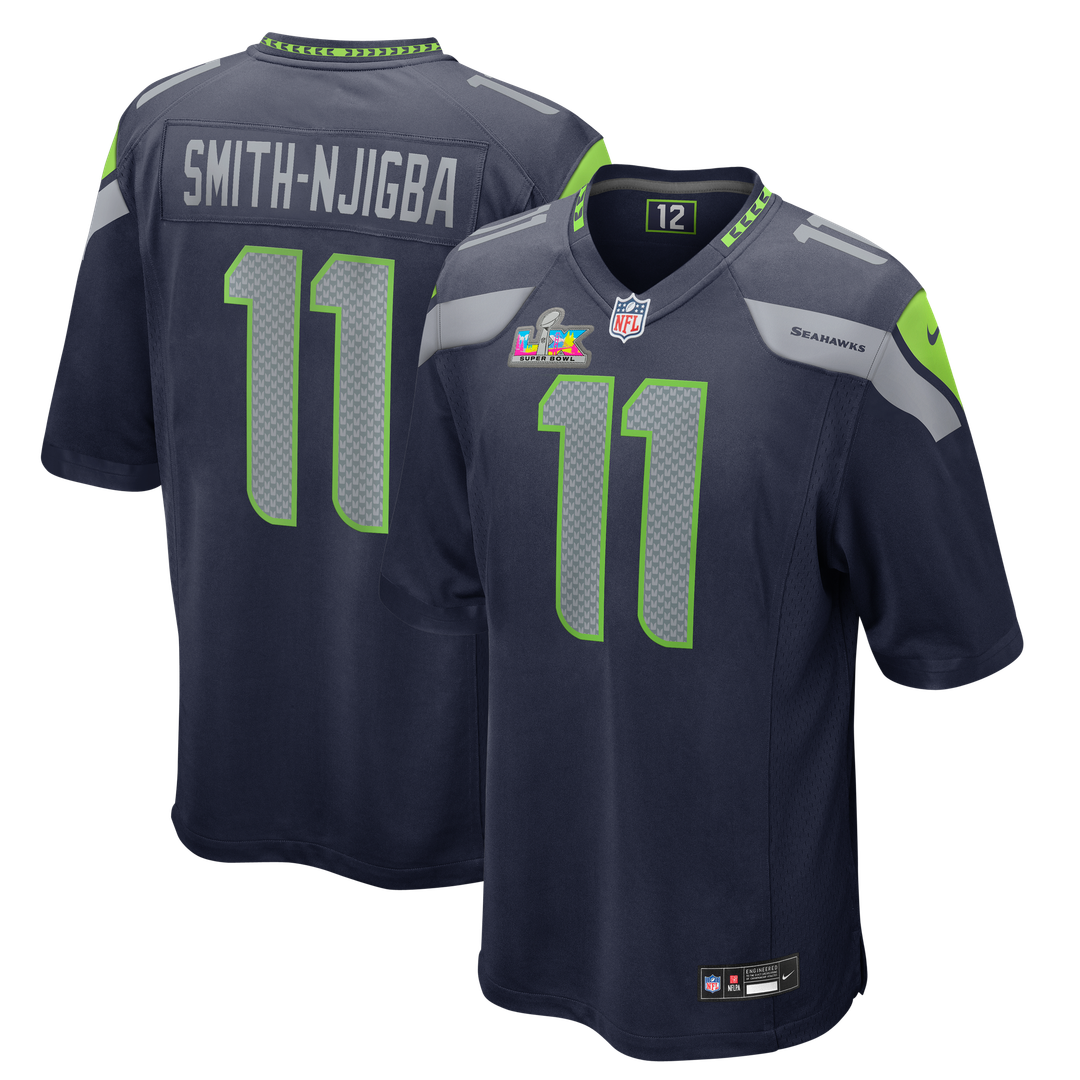Jaxon Smith-Njigba Seattle Seahawks Nike Super Bowl LX Patch Game Jersey - College Navy