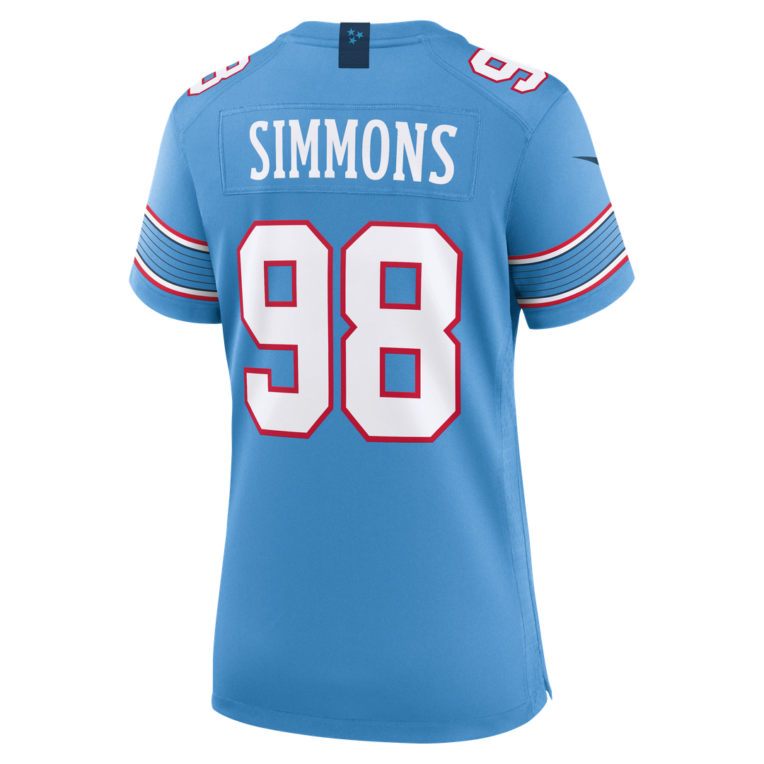 Jeffery Simmons Tennessee Titans Nike Women's Game Jersey - Light Blue