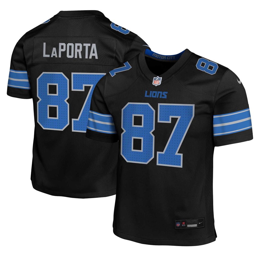 Sam LaPorta Detroit Lions Nike Youth Game Jersey - Black