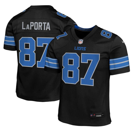 Sam LaPorta Detroit Lions Nike Youth Game Jersey - Black
