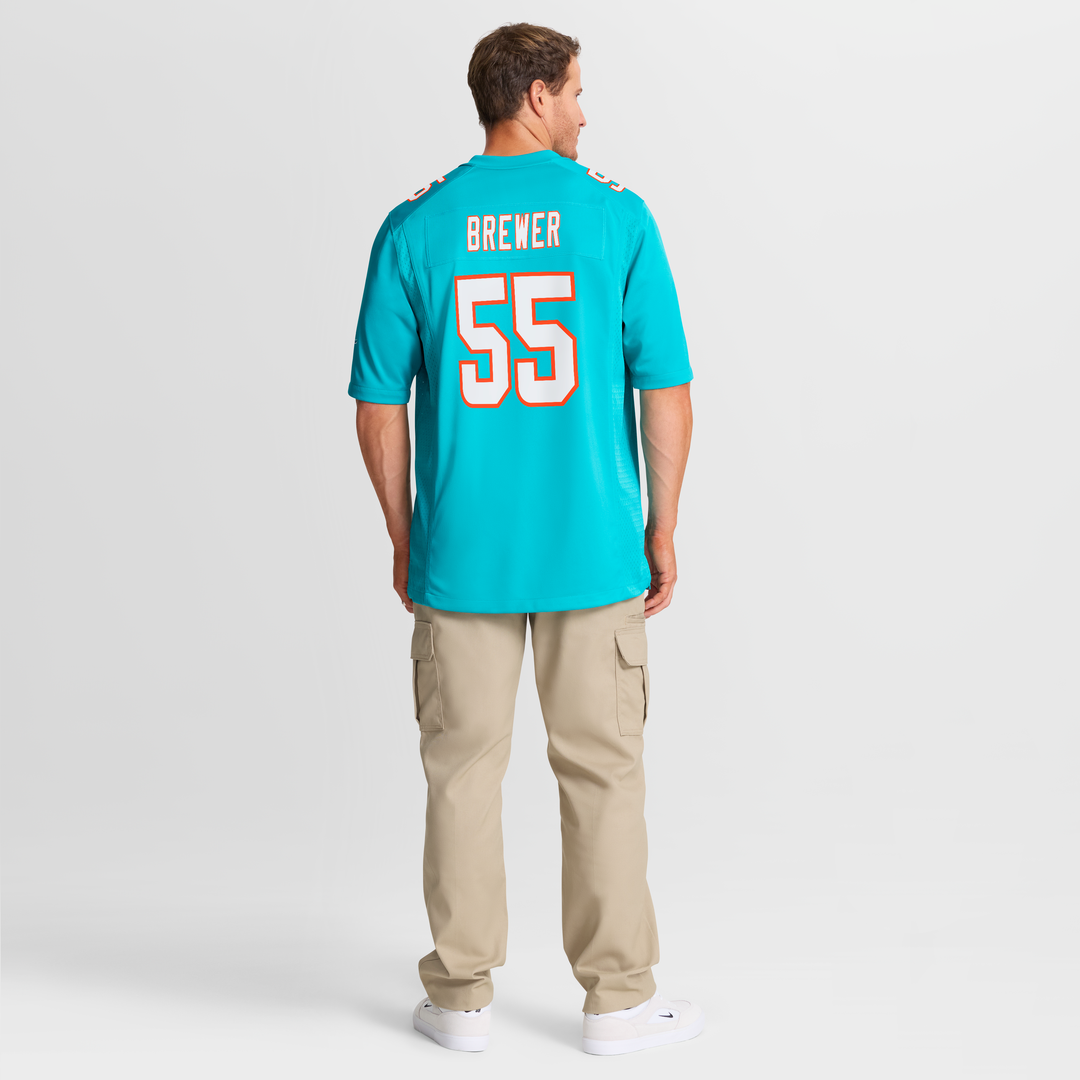 Aaron Brewer Miami Dolphins Nike  Game Jersey -  Aqua