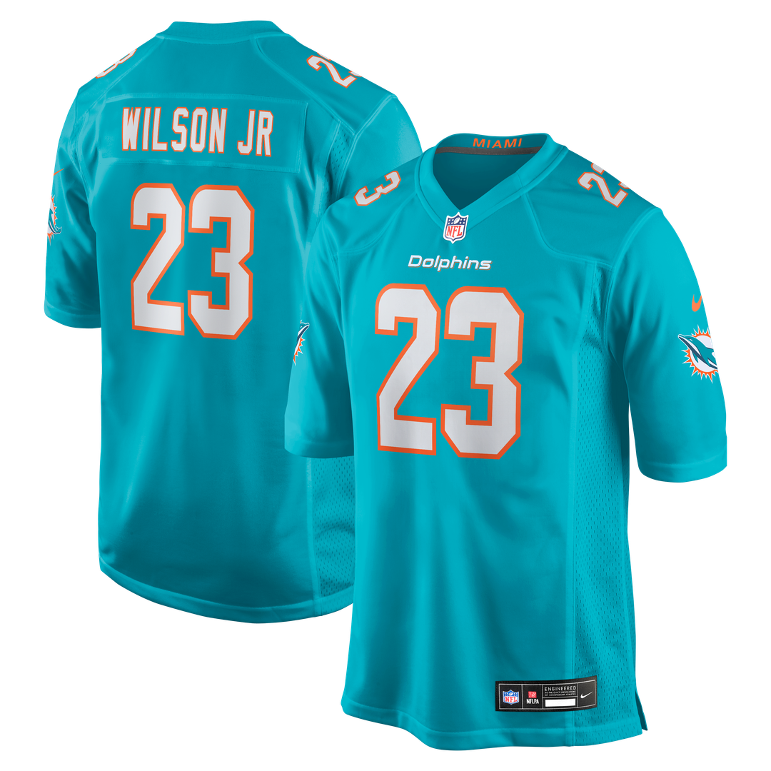 Jeff Wilson Jr. Miami Dolphins Nike Game Player Jersey - Aqua