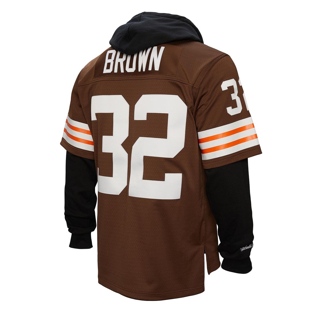 Jim Brown Cleveland Browns Mitchell & Ness Player Name & Number Hoodie Legacy Jersey - Brown