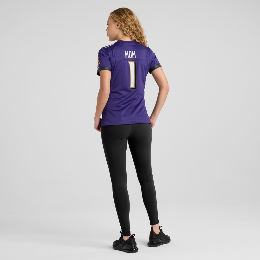 Number 1 Mom Baltimore Ravens Nike Women's Game Jersey - Purple