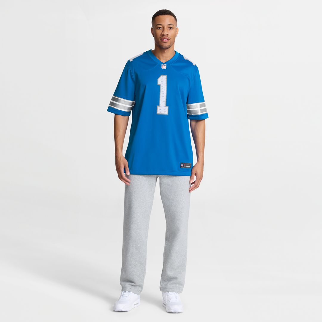 Number 1 Groom Detroit Lions Nike Game Jersey - Blue