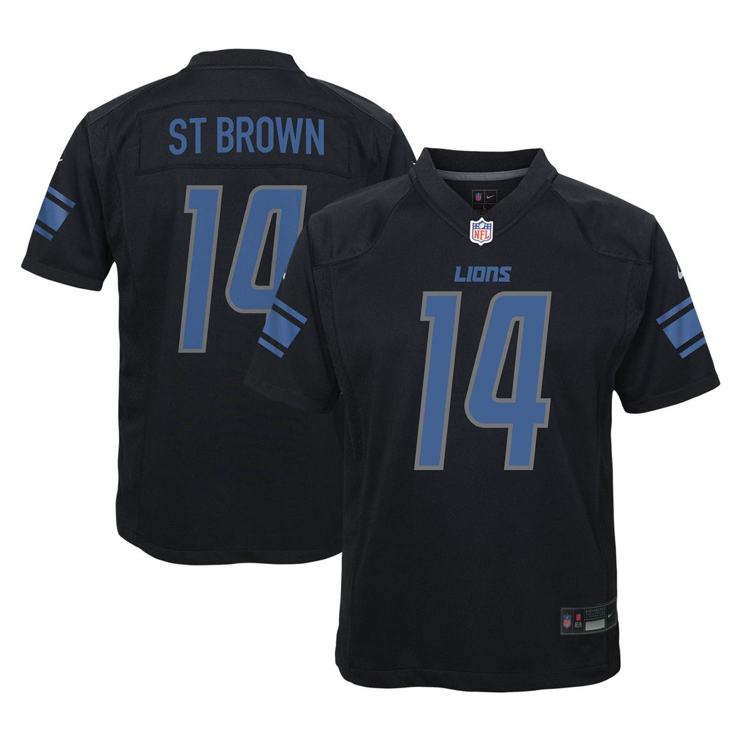 Amon-Ra St. Brown Detroit Lions Nike Youth Game Jersey - Black