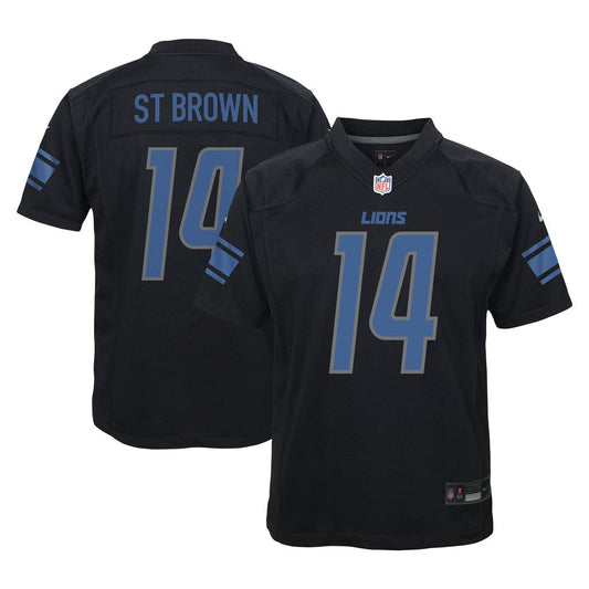 Amon-Ra St. Brown Detroit Lions Nike Youth Game Jersey - Black