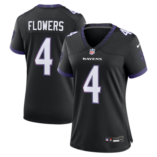 Zay Flowers Baltimore Ravens Nike Women's Alternate Game Jersey - Black