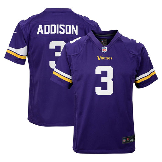 Jordan Addison Minnesota Vikings Nike Youth Game Jersey - Purple