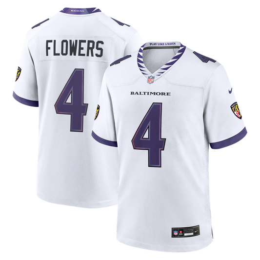 Zay Flowers Baltimore Ravens Nike Game Jersey - White