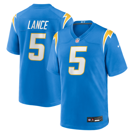 Trey Lance Los Angeles Chargers Nike Team Game Jersey -  Powder Blue
