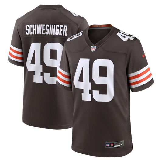 Carson Schwesinger Cleveland Browns Nike 2025 NFL Draft Game Jersey - Brown