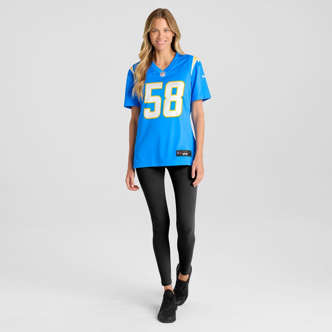 Marlowe Wax Los Angeles Chargers Nike Women's Team Game Jersey -  Powder Blue