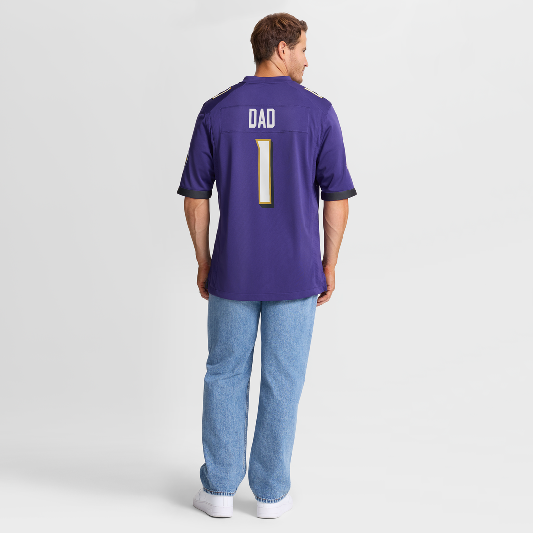 Number 1 Dad Baltimore Ravens Nike Game Jersey - Purple