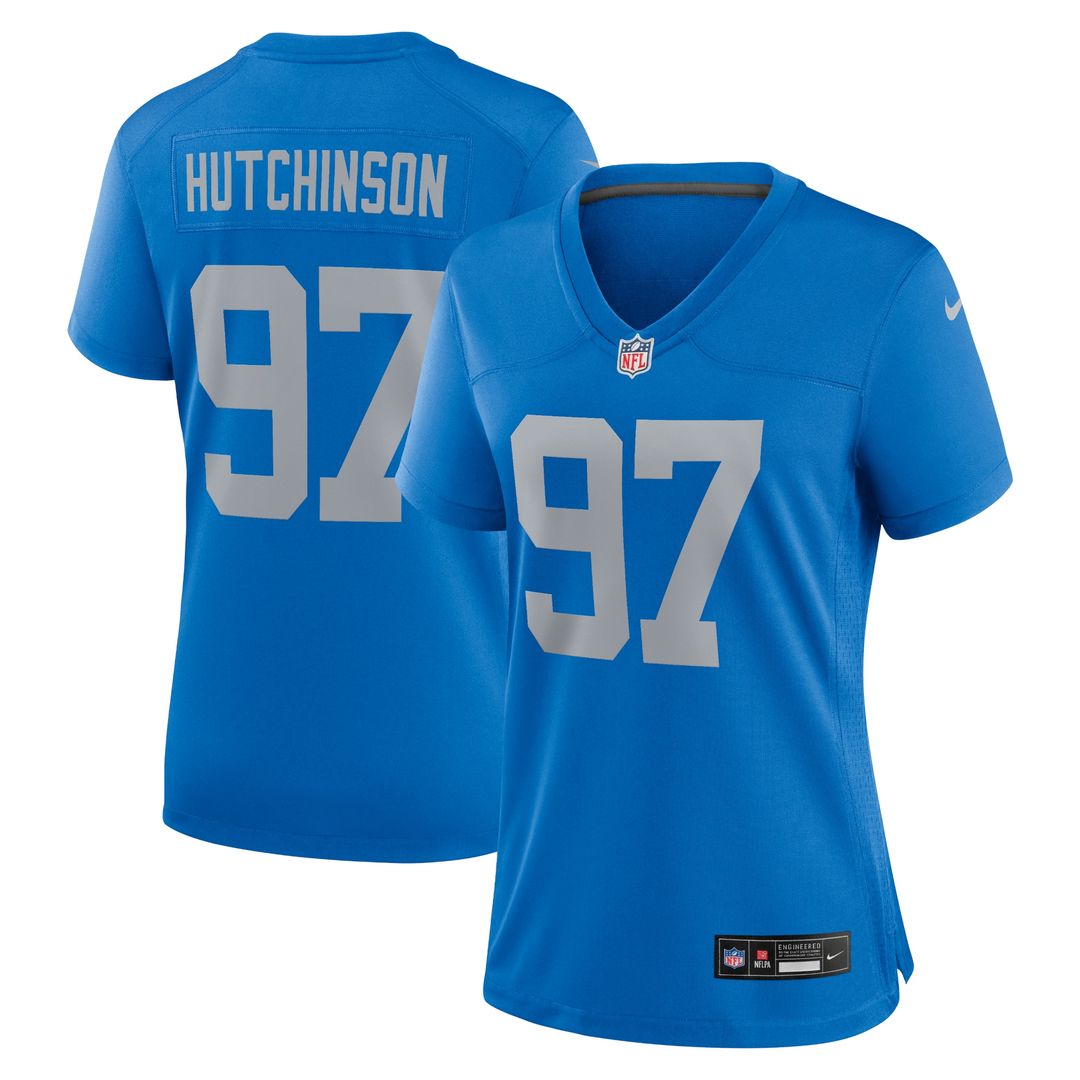 Aidan Hutchinson Detroit Lions Nike Women's 2nd Alternate Game Jersey - Black